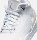 Air Jordan 3 Retro White and Silver Preschool Lifestyle Shoe - White/Metallic Silver Free Shipping