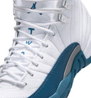 Air Jordan 12 Retro French Blue Grade School Lifestyle Shoe - White/French Blue/Metallic Silver/Varsity Red