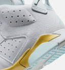 Air Jordan 6 Retro Pearl Preschool Lifestyle Shoe - Pure Platinum/Glacier Blue/Metallic Gold