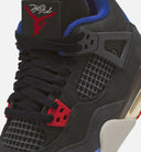 Air Jordan 4 Retro Rare Air Grade School Lifestyle Shoe - Black/Fire Red/Deep Royal Blue