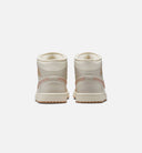 Air Jordan 1 Mid Womens Lifestyle Shoe - Pale Ivory/Hemp/Sail/Light Orewood Brown